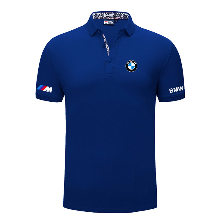 2022 Polo BMW Homme Ajusté Logo et Liseré Contrasté Col Boutonné Manche Courte